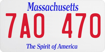 MA license plate 7AO470