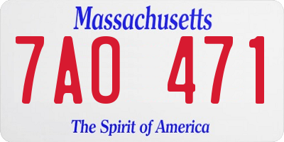 MA license plate 7AO471