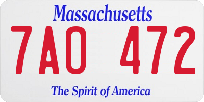 MA license plate 7AO472