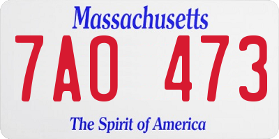 MA license plate 7AO473