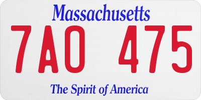 MA license plate 7AO475