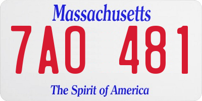 MA license plate 7AO481