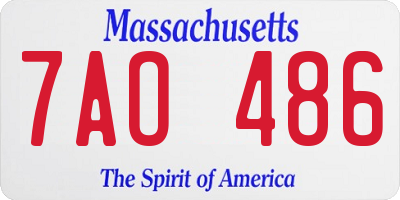 MA license plate 7AO486