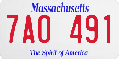 MA license plate 7AO491