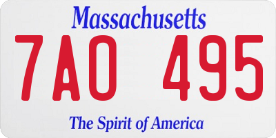 MA license plate 7AO495