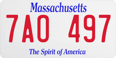 MA license plate 7AO497