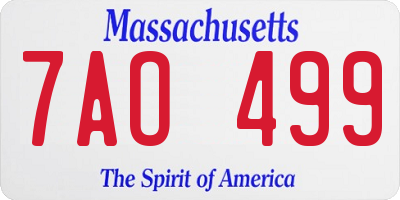 MA license plate 7AO499