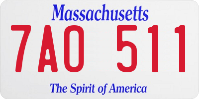 MA license plate 7AO511