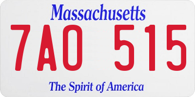 MA license plate 7AO515