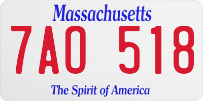 MA license plate 7AO518
