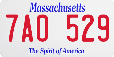 MA license plate 7AO529