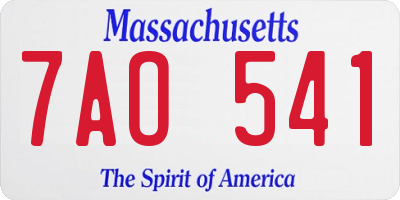 MA license plate 7AO541