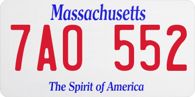 MA license plate 7AO552