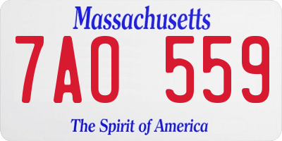 MA license plate 7AO559