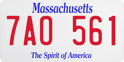 MA license plate 7AO561