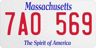 MA license plate 7AO569