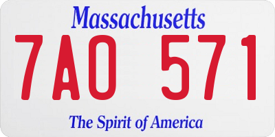 MA license plate 7AO571