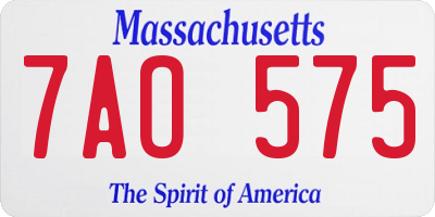 MA license plate 7AO575