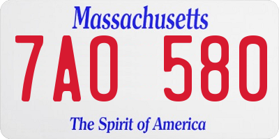 MA license plate 7AO580
