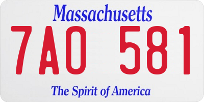MA license plate 7AO581