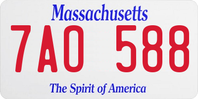 MA license plate 7AO588