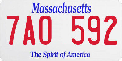 MA license plate 7AO592