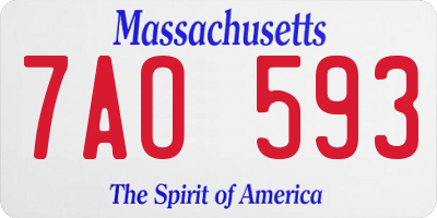 MA license plate 7AO593