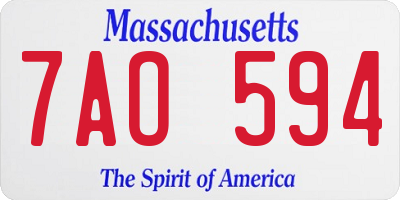 MA license plate 7AO594