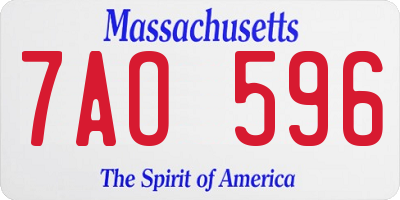 MA license plate 7AO596