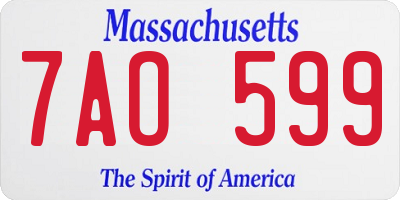 MA license plate 7AO599