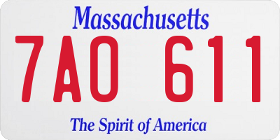 MA license plate 7AO611