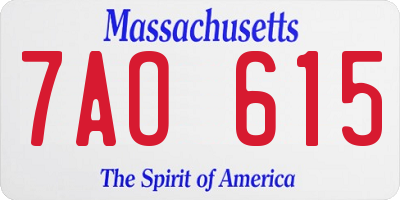MA license plate 7AO615