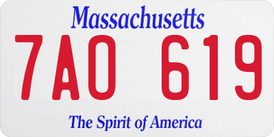 MA license plate 7AO619