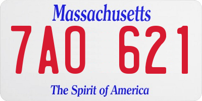 MA license plate 7AO621
