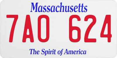 MA license plate 7AO624