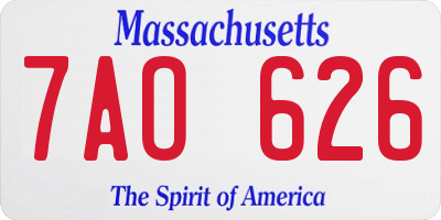 MA license plate 7AO626