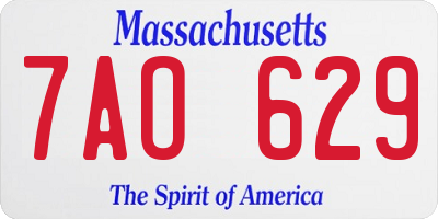 MA license plate 7AO629