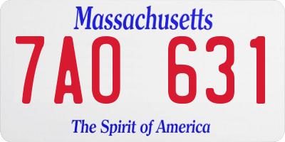 MA license plate 7AO631