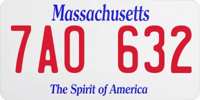 MA license plate 7AO632