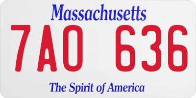 MA license plate 7AO636