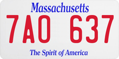 MA license plate 7AO637
