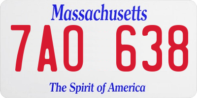 MA license plate 7AO638