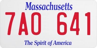 MA license plate 7AO641