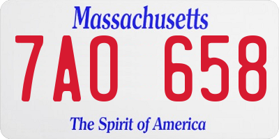 MA license plate 7AO658