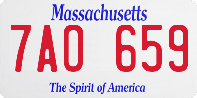MA license plate 7AO659