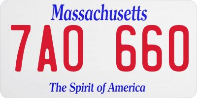 MA license plate 7AO660