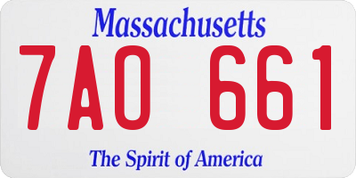 MA license plate 7AO661