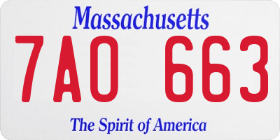 MA license plate 7AO663