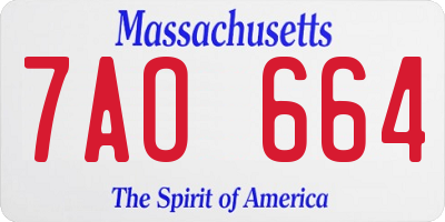 MA license plate 7AO664