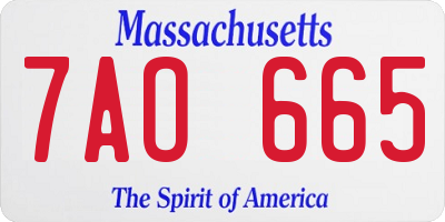 MA license plate 7AO665